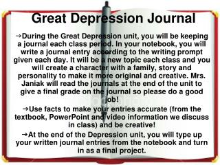 Great Depression Journal