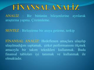 FİNANSAL ANALİZ