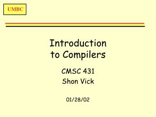 Introduction to Compilers