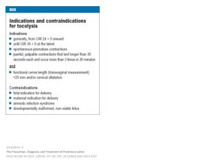 Schleußner , E The Prevention , Diagnosis and Treatment of Premature Labor