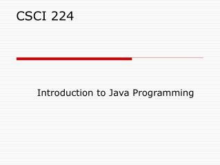 CSCI 224
