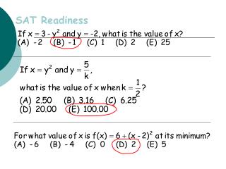 SAT Readiness