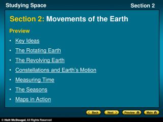 Section 2: Movements of the Earth