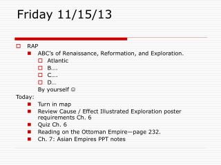 Friday 11/15/13