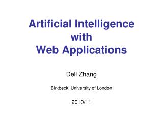 Artificial Intelligence with Web Applications