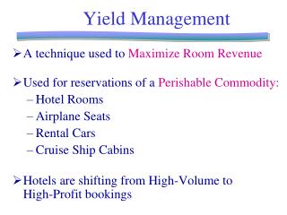 Yield Management