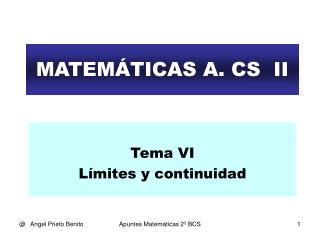 MATEMÁTICAS A. CS II