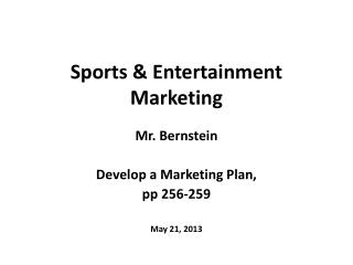 Sports &amp; Entertainment Marketing