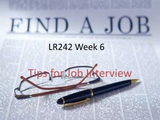 LR242 Week 6