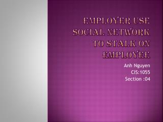 employer use social network to stalk on employee