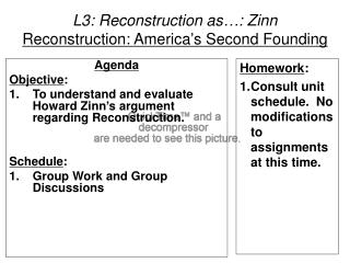 L3: Reconstruction as…: Zinn Reconstruction: America’s Second Founding