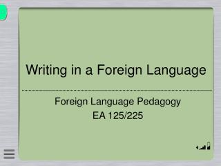 Writing in a Foreign Language