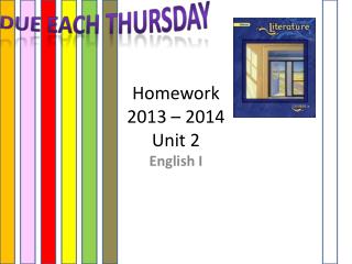 Homework 2013 – 2014 Unit 2