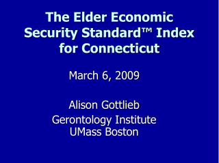 The Elder Economic Security Standard™ Index for Connecticut