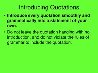 Introducing Quotations