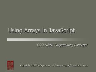 Using Arrays in JavaScript