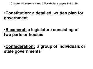 Chapter 5 Lessons 1 and 2 Vocabulary pages 116 - 129