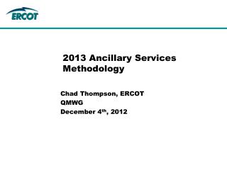 2013 Ancillary Services Methodology