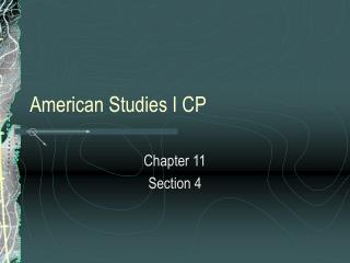 American Studies I CP