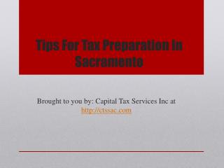 Tips For Tax Preparation In Sacramento