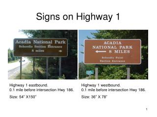 Signs on Highway 1