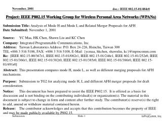 Project: IEEE P802.15 Working Group for Wireless Personal Area Networks (WPANs)