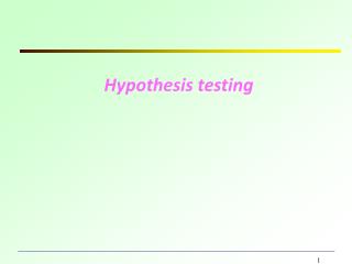 Hypothesis testing