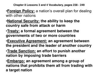 Chapter 8 Lessons 3 and 4 Vocabulary, pages 238 - 249