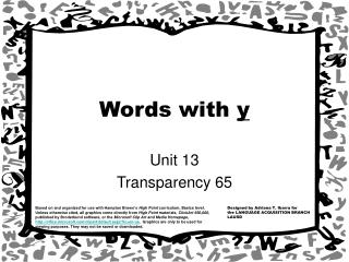 Words with y