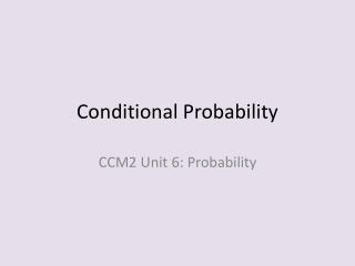 Conditional Probability