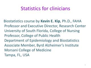 Statistics for clinicians