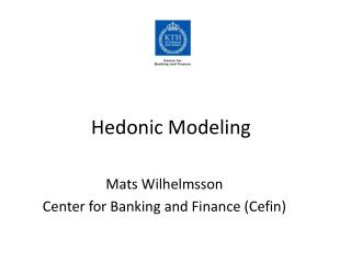 Hedonic Modeling