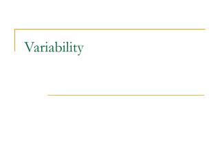 Variability