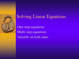 Solving Linear Equations