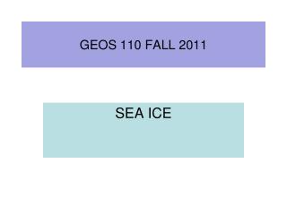 GEOS 110 FALL 2011