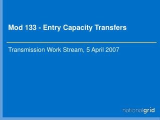 Mod 133 - Entry Capacity Transfers