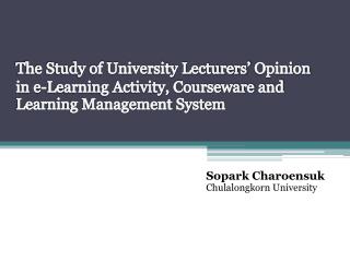 Sopark Charoensuk Chulalongkorn University