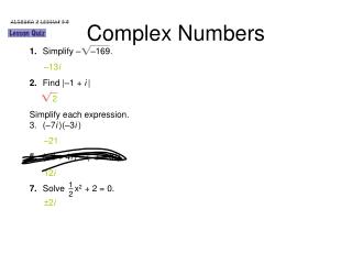 Complex Numbers