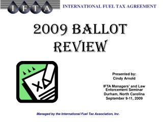 2009 Ballot Review