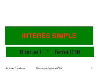 INTERÉS SIMPLE