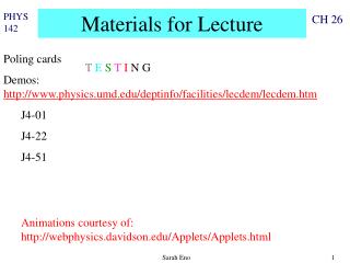 Materials for Lecture