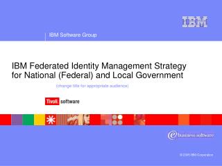 Drivers for Identity Federation in Government