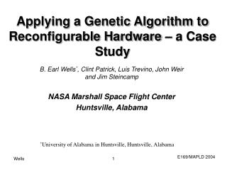 Applying a Genetic Algorithm to Reconfigurable Hardware – a Case Study