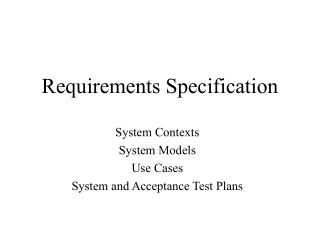 Requirements Specification