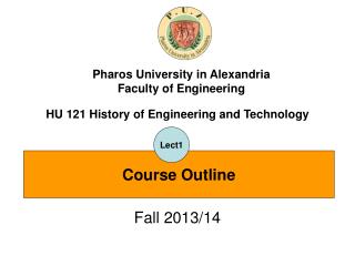 HU 121 History of Engineering and Technology