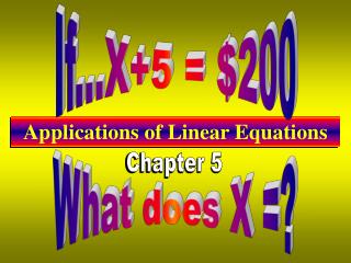 Applications of Linear Equations