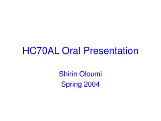 HC70AL Oral Presentation