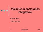 Maladies d claration obligatoire