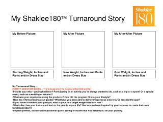 My Shaklee180  Turnaround Story