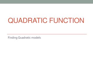 Quadratic Function